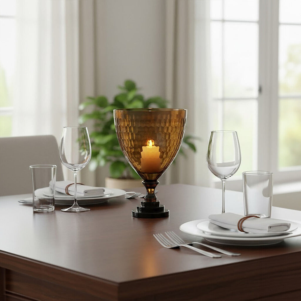 Small Honeycomb Glass Candle Holder | Cortina