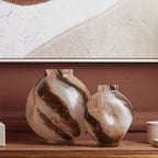 Brushstroke Design Large Glass Vase | Heba