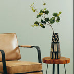 Arlo Black and Natural Small Engraved Wood Vase