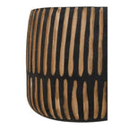Arlo Black and Natural Large Engraved Wood Planter