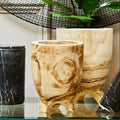 Arlo Natural Small Wood Planter with Footed Base