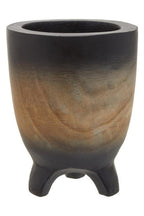 Arlo Black Small Wood Planter with Ombre Finish
