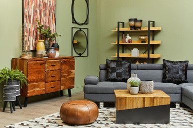 Arlo Black Large Wood Planter with Ombre Finish