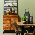 Arlo Black Large Wood Planter with Ombre Finish