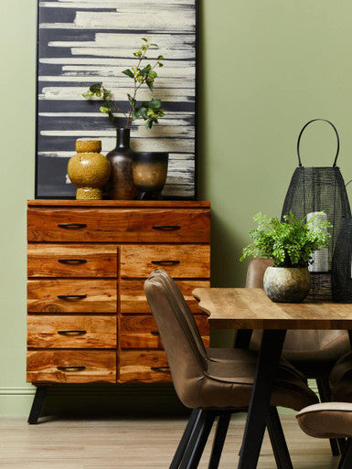 Arlo Black Large Wood Planter with Ombre Finish