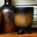 Arlo Black Large Wood Planter with Ombre Finish