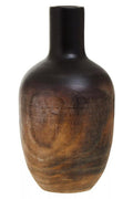 Arlo Black Large Wood Vase with Ombre Finish