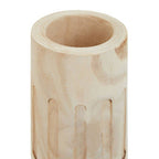 Wooden cylindrical object with a smooth finish on a white background