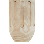 Wooden vase with a textured surface on a white background