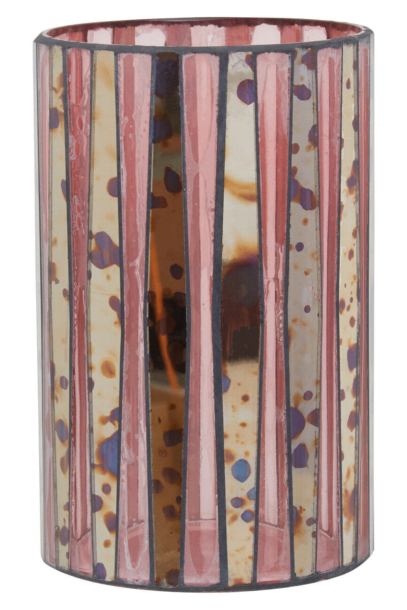 Pink Antique Finish Large Candle Holder | Gaia