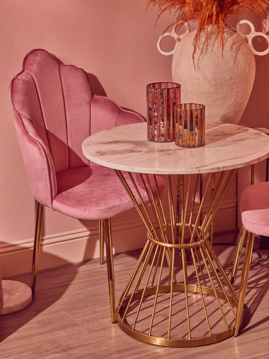 Pink Antique Finish Large Candle Holder | Gaia