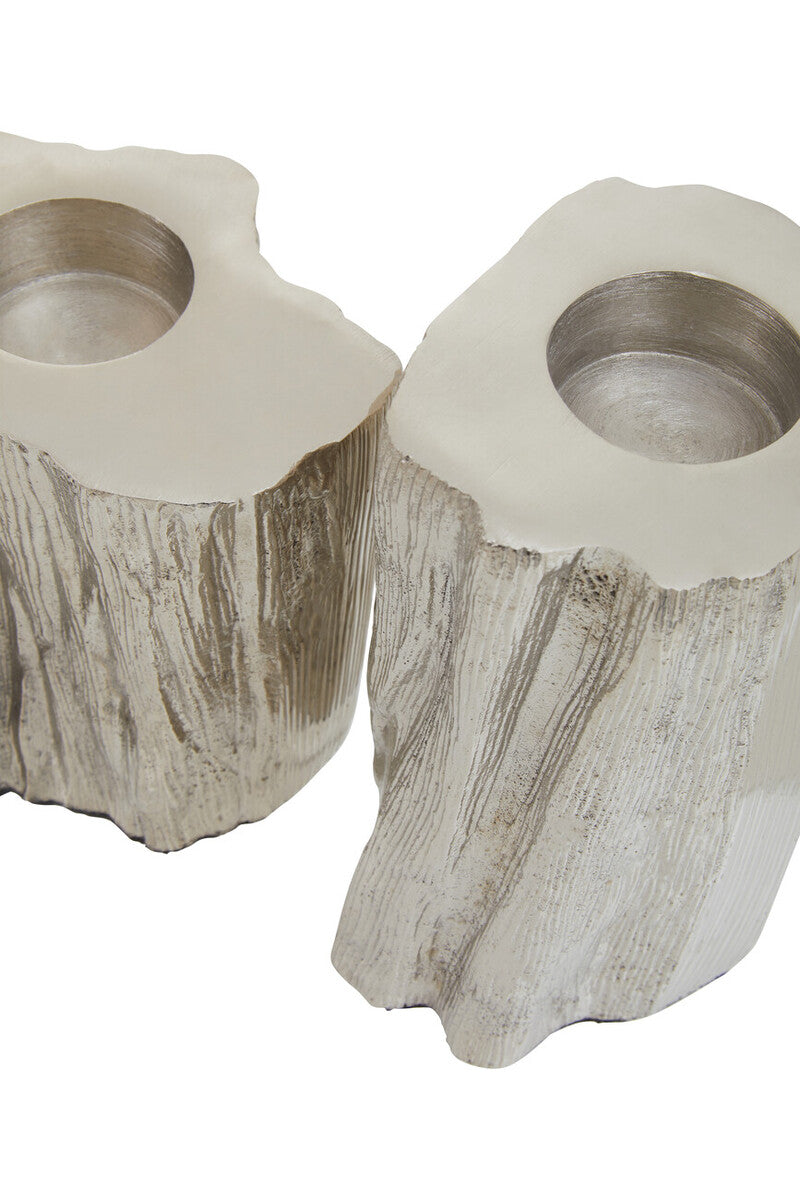 Akola Silver Finish Set of 2 Tealight Holders