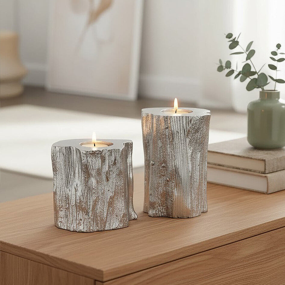 Akola Silver Finish Set of 2 Tealight Holders