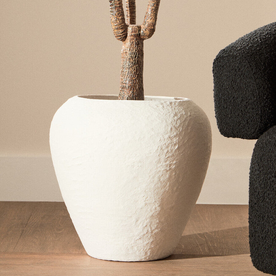 Cotton Mache Large White Planter | Sanai