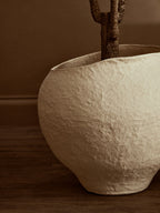 Cotton Mache Large Beige Planter | Sanai
