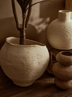 Cotton Mache Large Beige Planter | Sanai