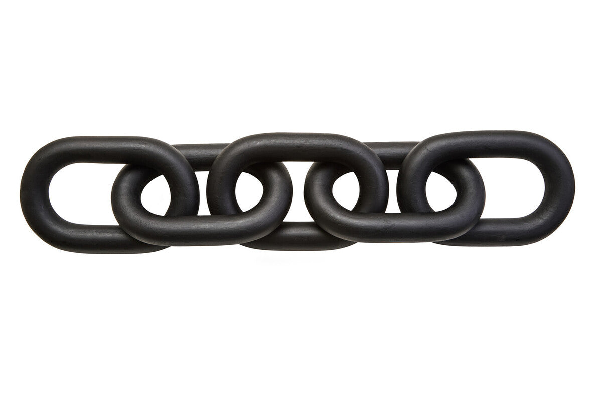Black Wood 5 Link Table Decor Chain | Cato