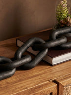 Black Wood 5 Link Table Decor Chain | Cato
