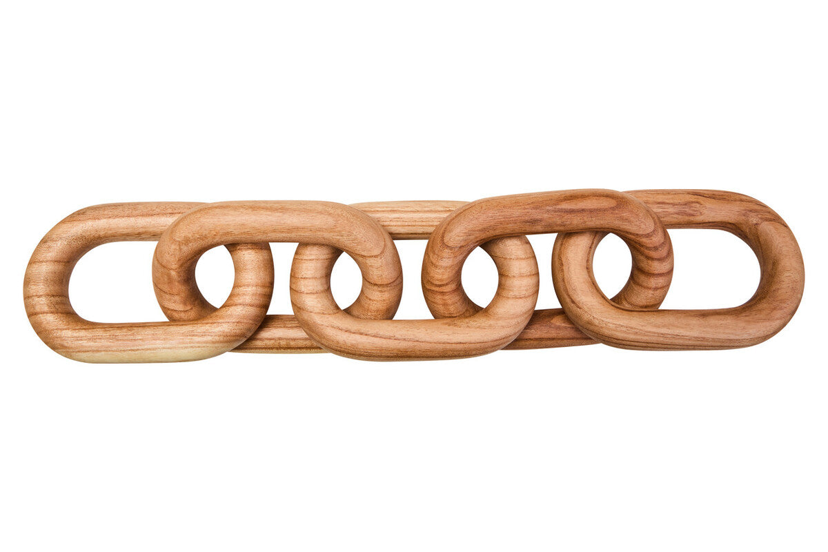 Natural Wood 5 Link Table Decor Chain | Cato