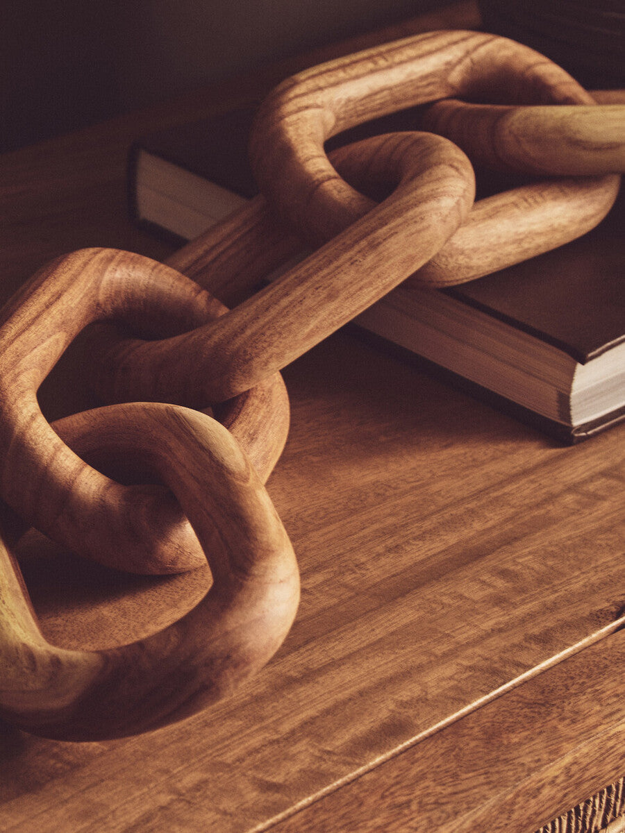 Natural Wood 5 Link Table Decor Chain | Cato