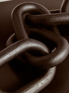 Black Wood Five Link Table Decor Chain | Cato
