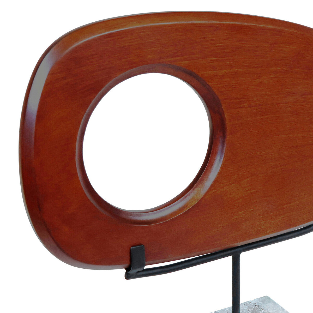 Natural Wood Horizontal Sculpture with Travertine Base | Westo