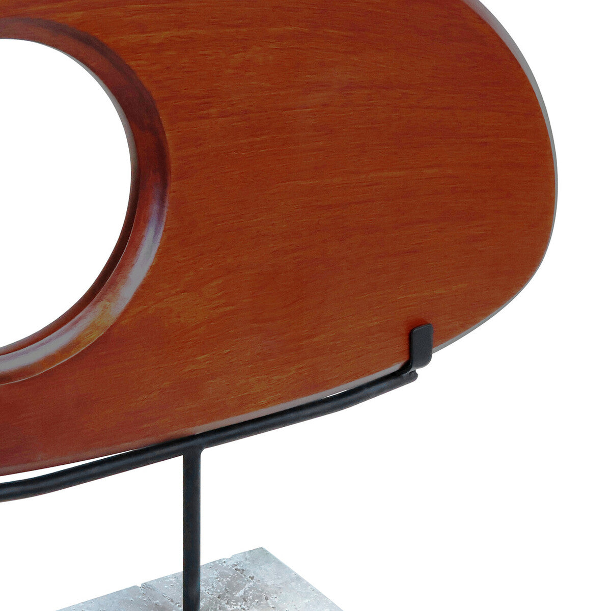 Natural Wood Horizontal Sculpture with Travertine Base | Westo