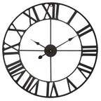 60cm Dia Black Metal Wall Clock | Genova