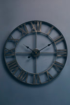 60cm Dia Black Metal Wall Clock | Genova