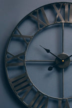 60cm Dia Black Metal Wall Clock | Genova