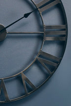 60cm Dia Black Metal Wall Clock | Genova