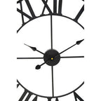 60cm Dia Black Metal Wall Clock | Genova