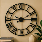 60cm Dia Black Metal Wall Clock | Genova