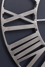 80cm Dia Silver Metal Wall Clock | Genova