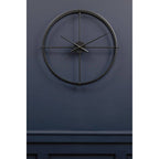 60cm Dia Large Black Finish Wall Clock | Kent