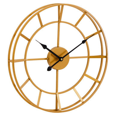 40cm Dia Small Gold Finish Metal Wall Clock | Kent