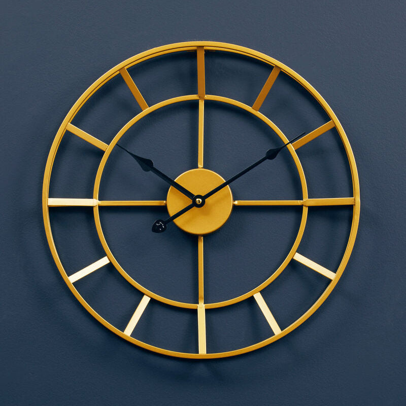 40cm Dia Small Gold Finish Metal Wall Clock | Kent