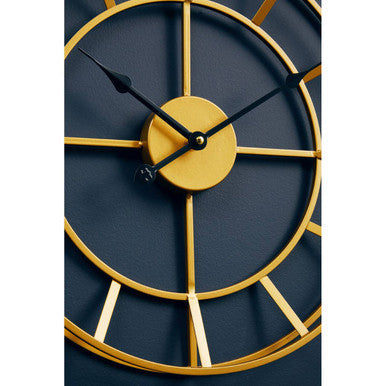 40cm Dia Small Gold Finish Metal Wall Clock | Kent
