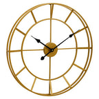 60cm Dia Large Gold Finish Metal Wall Clock | Kent