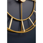 60cm Dia Large Gold Finish Metal Wall Clock | Kent