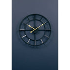 40cm Dia Small Black Finish Metal Wall Clock | Kent
