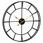 60cm Dia Large Black Finish Metal Wall Clock | Kent