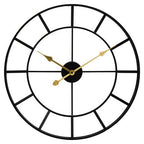 60cm Dia Large Black Finish Metal Wall Clock | Kent