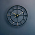 60cm Dia Large Black Finish Metal Wall Clock | Kent