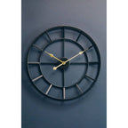 60cm Dia Large Black Finish Metal Wall Clock | Kent