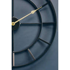 60cm Dia Large Black Finish Metal Wall Clock | Kent