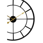 60cm Dia Large Black Finish Metal Wall Clock | Kent