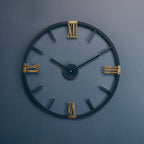 70cm Dia Round Black Metal Wall Clock | Kent