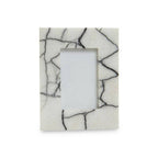 White and Black Marble 4In X 6In Small Photo Frame | Marmara