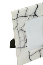 White and Black Marble 4In X 6In Small Photo Frame | Marmara